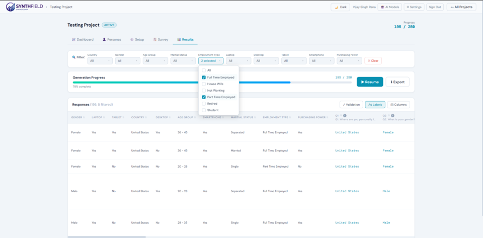 Results and Analytics
